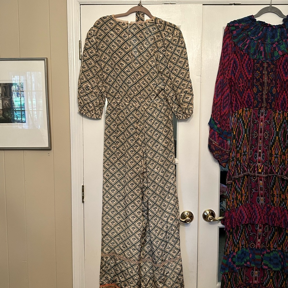 FARM Rio Geometric Pattern Jumpsuit - Green and Pink - Picture 10 of 10